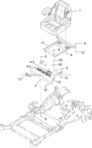 Seat Assembly Diagram and Parts List for LZS29PKA724 (920000-999999)(2011) Exmark Lawn Mower