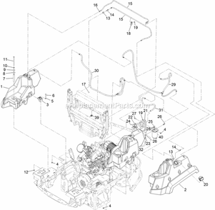 Fuel Assembly Diagram and Parts List for LZS80TDYM604W0 (406294345-408644345)(2020) Exmark Lawn Mower