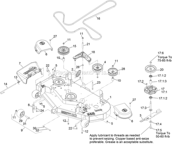 Deck Assembly Diagram and Parts List for PNE651GKA48200 (316000000-399999999)(2016) Exmark Lawn Mower