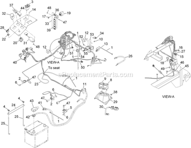 Electrical Assembly Diagram and Parts List for LZD25KD725 (920000-999999)(2011) Exmark Lawn Mower
