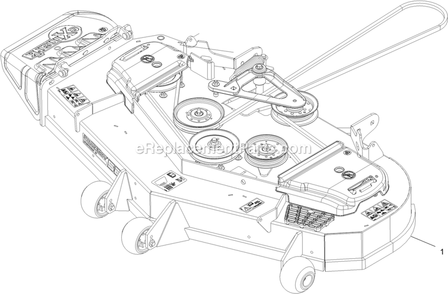 Complete Deck Assembly Diagram and Parts List for LZX740EKC526W0 (400000000-499999999)(2017) Exmark Lawn Mower