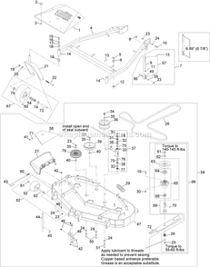 Mower Deck Assembly Diagram and Parts List for TTS600KAE523 (312000000-312999999)(2012) Exmark Lawn Mower