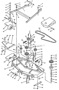 Mower Deck And Support Diagram and Parts List for TR-1800  Exmark Lawn Mower