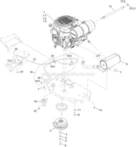 Engine Assembly Diagram and Parts List for LZE740EKC60400 (406294345-408644345)(2020) Exmark Lawn Mower