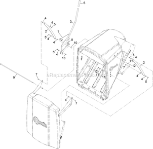 Door Linkage Diagram and Parts List for FRCK604 (600000-669999)(2006) Exmark Lawn Tractor Accessories