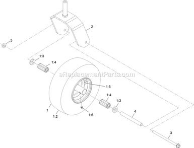 Caster Wheel Assembly Diagram and Parts List for RAS720GKC52300 (400000000-402082299)(2017) Exmark Lawn Mower