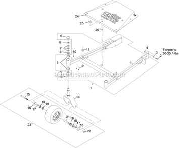 Deck Support Assembly Diagram and Parts List for TTX650EKCE604N (313000000-313999999)(2013) Exmark Lawn Mower