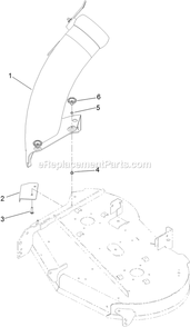 42 Inch Chute Mounting Assembly Diagram and Parts List for 126-7509 (316000000-399999999)(2016) Exmark Lawn Tractor Accessories