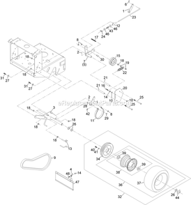 Engine Deck Assembly (2) Diagram and Parts List for MG16KA483P (920000-999999)(2011) Exmark Lawn Mower