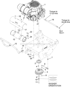 Engine Assembly Diagram and Parts List for TTS680PKC483E0 (316000000-399999999)(2016) Exmark Lawn Mower