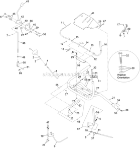 Ecs Upper Handle And Controls Diagram and Parts List for VH481KA362CA (312000000-312999999)(2012) Exmark Lawn Mower