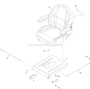 Seat Assembly (1) Diagram and Parts List for QZS735GKC54200 (411294212-999999999)(2022) Exmark Lawn Mower