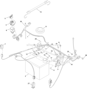 Electrical Assembly Diagram and Parts List for QZE702GEM42200 (404314159-406294344)(2019) Exmark Lawn Mower