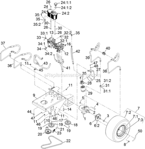 Ground Drive Assembly Diagram and Parts List for VTS541KA363CA (313000000-313999999)(2013) Exmark Lawn Mower