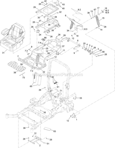 Suspension Platform Assembly (1) Diagram and Parts List for LZE801GKA604B1 (316000000-399999999)(2016) Exmark Lawn Mower