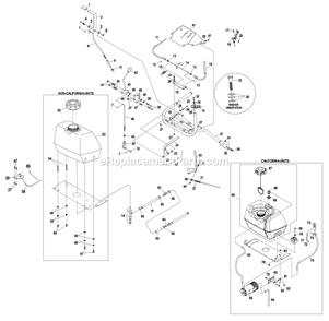 Ecs Upper Handles And Controls Diagram and Parts List for THP20KAE483 (850000-919999)(2010) Exmark Lawn Mower