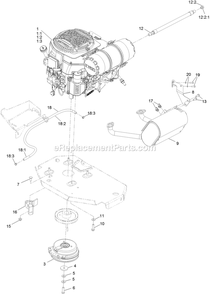 Engine Assembly Diagram and Parts List for LZS749AKC72400 (400000000-402082299)(2017) Exmark Lawn Mower