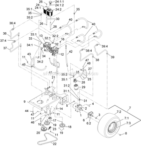 Ground Drive Assembly Diagram and Parts List for VT18KA363 (920000-999999)(2011) Exmark Lawn Mower