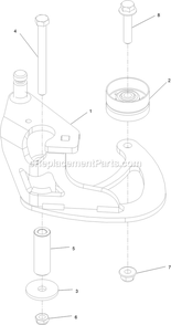 Idler Arm Assembly Diagram and Parts List for STE600CKA32300 (404314159-406294344)(2019) Exmark Lawn Mower