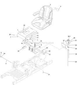 Seat Assembly (1) Diagram and Parts List for QTS725GKC50200 (315000000-315999999)(2015) Exmark Lawn Mower
