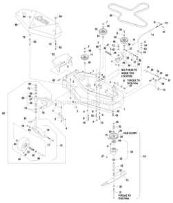 Mower Deck (2) Diagram and Parts List for M3615KA (440000-509999)(2004) Exmark Lawn Mower