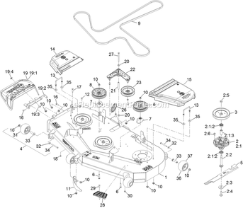 Deck Assembly Diagram and Parts List for RAS740GKC60300 (400000000-402082299)(2017) Exmark Lawn Mower