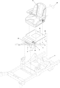 Seat Assembly (1) Diagram and Parts List for RAE708GEM52300 (406294345-408644345)(2020) Exmark Lawn Mower