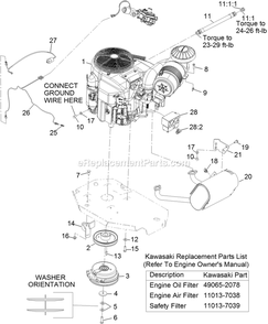 Engine Assembly Diagram and Parts List for LZS801PKA724 (312000000-312999999)(2012) Exmark Lawn Mower