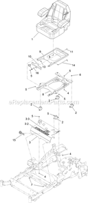 Seat Assembly Diagram and Parts List for LZS740PKC52400 (315000000-315999999)(2015) Exmark Lawn Mower