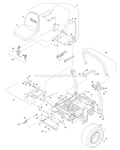 Main Frame Group Diagram and Parts List for LAS25KC604N (720000-789999)(2008) Exmark Lawn Mower