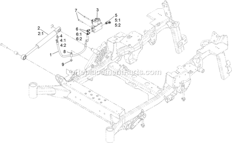 Hydraulic Lift Fold Assembly Diagram and Parts List for LZS80TDYM724W0 (406294345-408644345)(2020) Exmark Lawn Mower