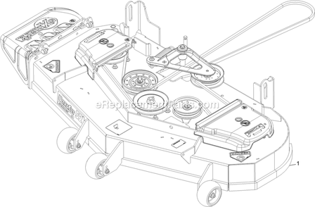 Complete Deck Assembly Diagram and Parts List for LZE24KA524 (920000-999999)(2011) Exmark Lawn Mower