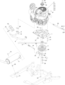 Engine Assembly Diagram and Parts List for STS651GKA48400 (408644346-411294211)(2021) Exmark Lawn Mower