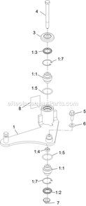 Idler Arm With Bearings Kit Diagram and Parts List for LZDS902K605 (313000000-313999999)(2013) Exmark Lawn Mower