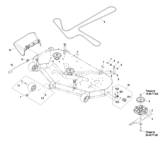 Deck Group (3) Diagram and Parts List for QST20BE422 (790000-849999)(2009) Exmark Lawn Mower
