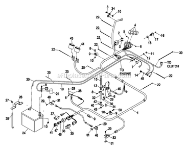 Electrical Group (2) Diagram and Parts List for LZ25KA604 (320000-369999)(2002) Exmark Lawn Mower