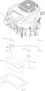 Engine Assembly Diagram and Parts List for QZE702GEM42200 (404314159-406294344)(2019) Exmark Lawn Mower