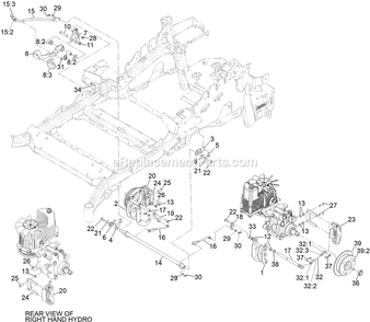 Park Brake Assembly Diagram and Parts List for LZX801CKA726C1 (411294212-999999999)(2022) Exmark Lawn Mower