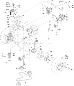 Ground Drive Assembly Diagram and Parts List for TTS680PKC483E0 (406294345-408644345)(2020) Exmark Lawn Mower