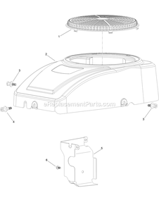 Blower Housing Assembly Diagram and Parts List for QZE452CEM42100 (402082300-404314158)(2018) Exmark Lawn Mower
