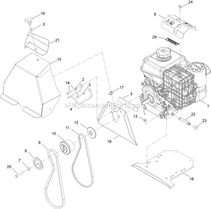 Engine Assembly Diagram and Parts List for BRS270CKC36000 (406294345-408644345)(2020) Exmark Leaf Blower / Vacuum
