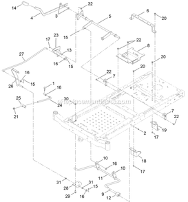 Deck Lift Assembly Diagram and Parts List for QTE691KA501 (313000000-313999999)(2013) Exmark Lawn Mower