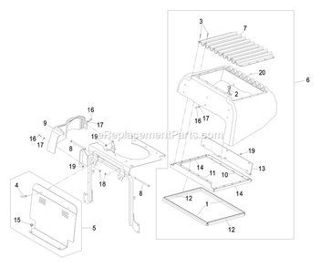 Hood And Panel Group Diagram and Parts List for LXS29LKA605 (670000-719999)(2007) Exmark Lawn Mower