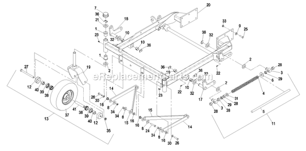 Front Frame Group (1) Diagram and Parts List for LCT5219KA (440000-509999)(2004) Exmark Lawn Mower