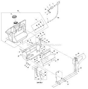 Fuel Group (1) Diagram and Parts List for NAV27KCCA (850000-919999)(2010) Exmark Lawn Mower