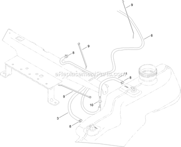 Fuel Delivery Assembly Diagram and Parts List for QTS691KA502 (312000000-312999999)(2012) Exmark Lawn Mower