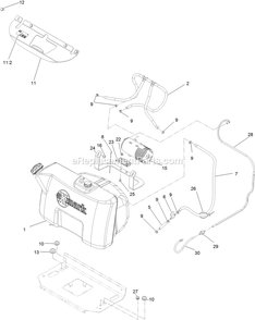 Fuel Assembly Diagram and Parts List for VTS730AKC52400 (400000000-402082299)(2017) Exmark Lawn Mower