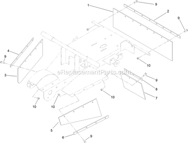 Flap Assembly Diagram and Parts List for SG390HN (312000000-312999999)(2012) Exmark Lawn Tractor Accessories