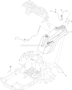 Fuel Assembly Diagram and Parts List for STE600GKA44300 (404314159-406294344)(2019) Exmark Lawn Mower