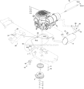 Engine Assembly Diagram and Parts List for LZS740AKC524A2 (404314159-406294344)(2019) Exmark Lawn Mower
